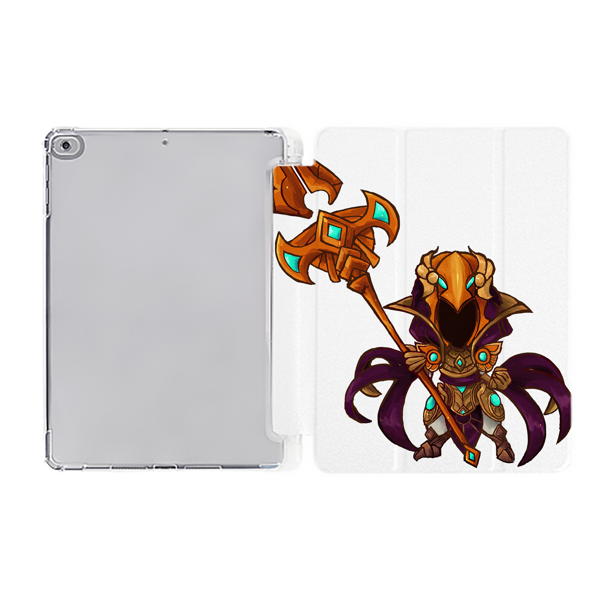 （画像用） リーグ・オブ・レジェンド League of Legends LOL IPad ケース ペン収納付き 三つ折りスタンド PUレザー×シリコン 対応機種9.5/10.5/10.9インチ